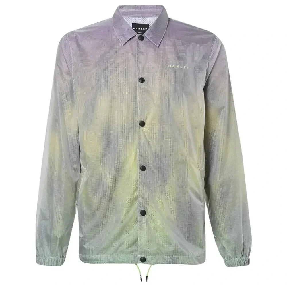 NWT Oakley Instacop Sunset Coaches Full Zip Rain Windbreaker Jacket Neon Green L